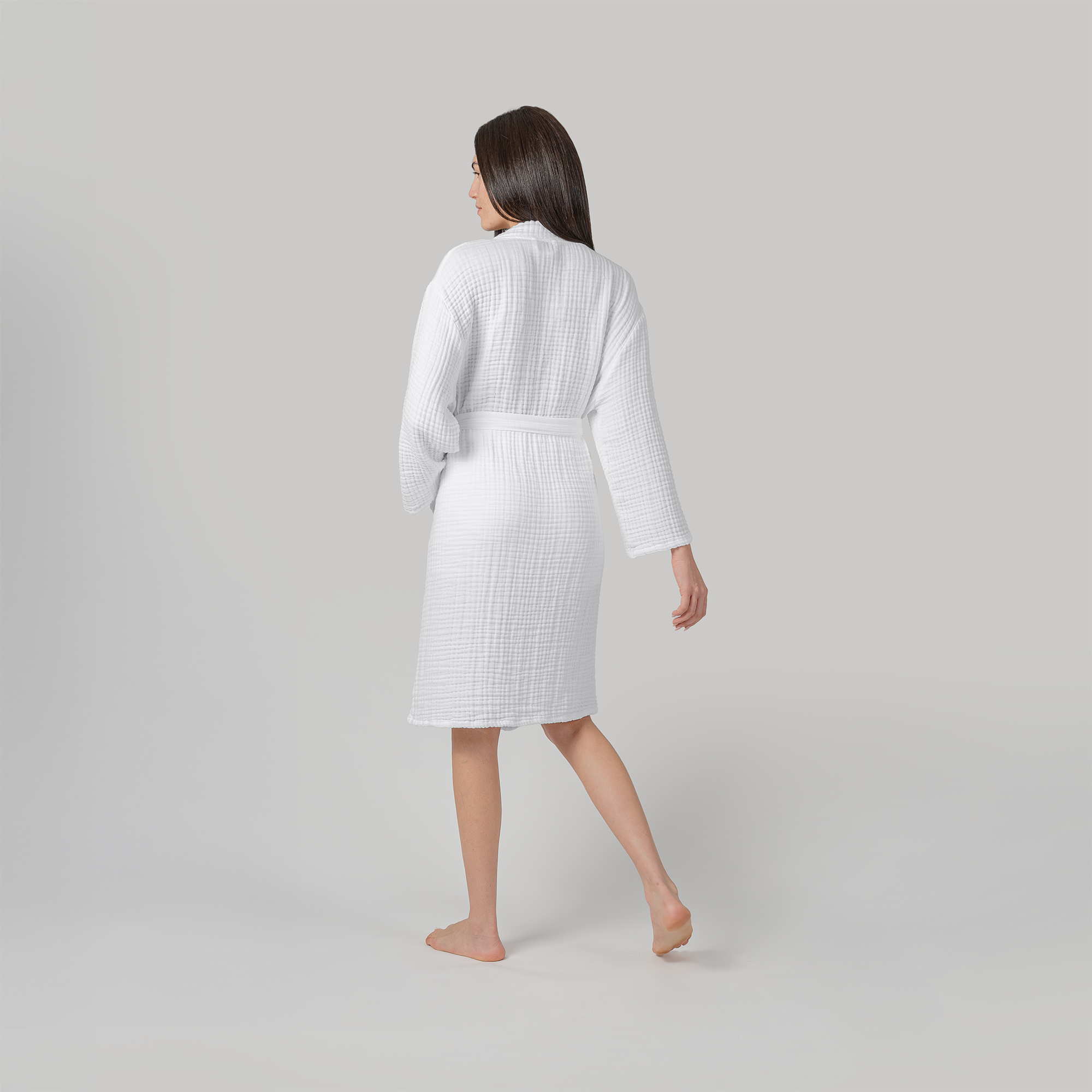 Muslin Bathrobe in White