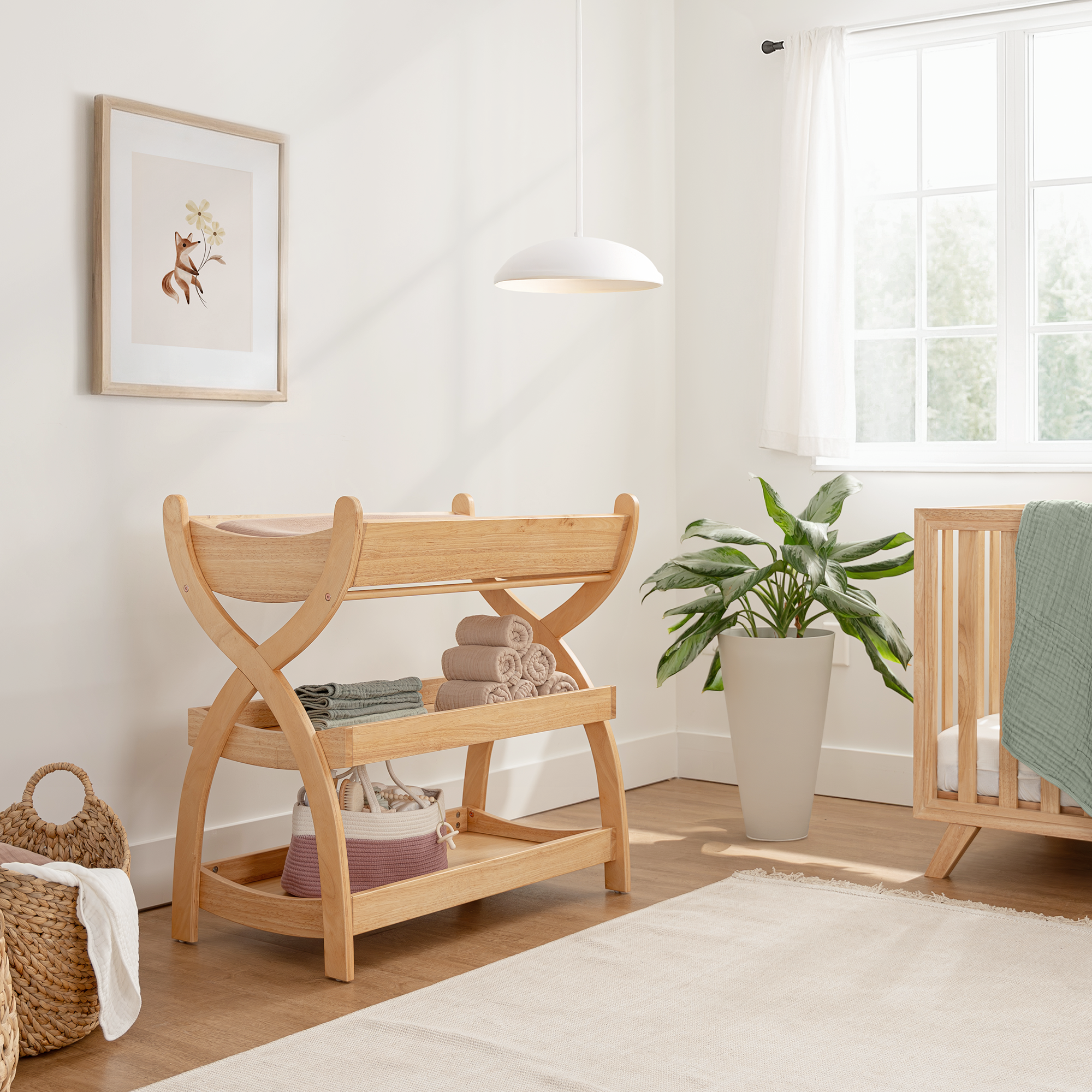 Baby Changing Table by Comfy Cubs - Natural Wood