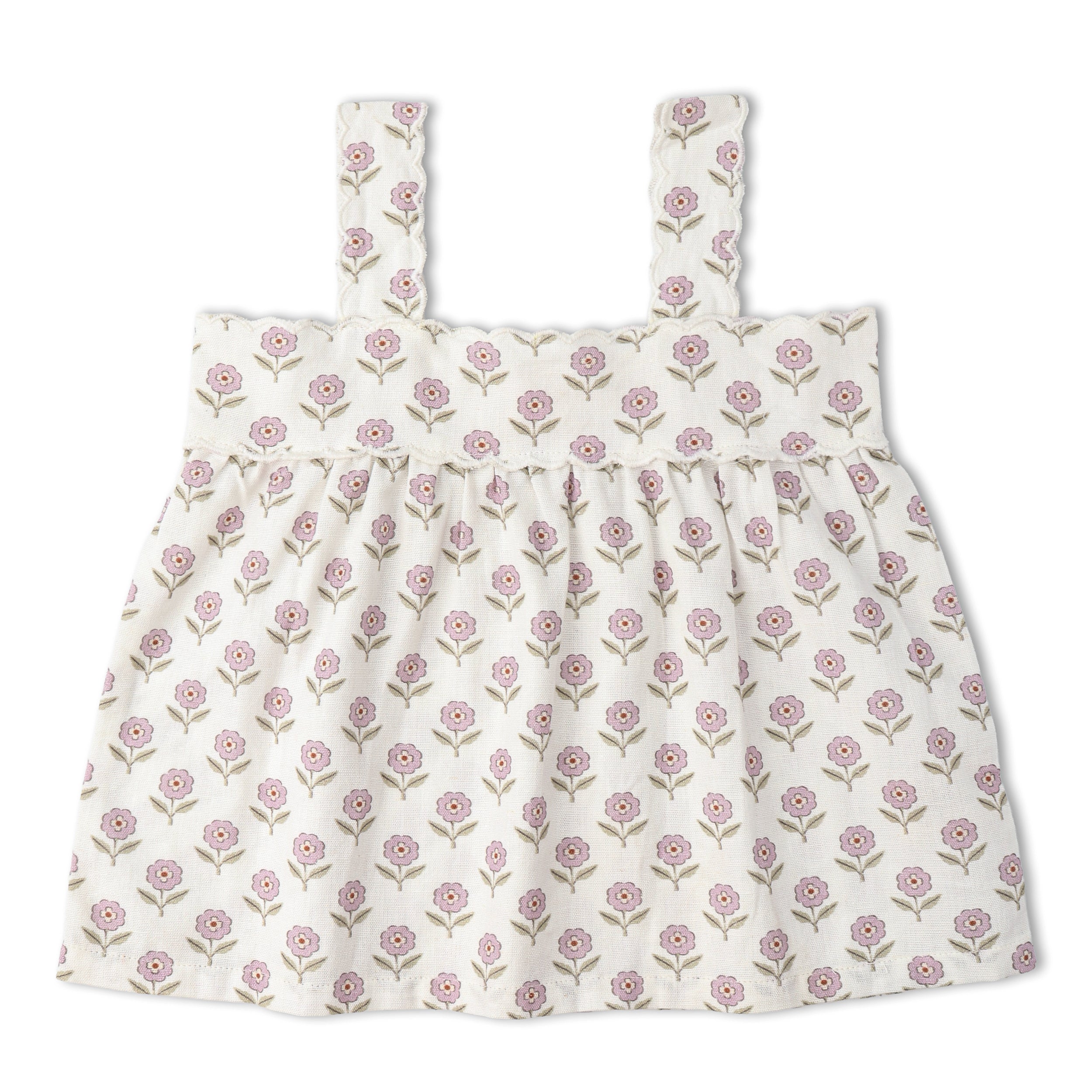 Organic Scalloped Top & Bloomers Set - Lavender