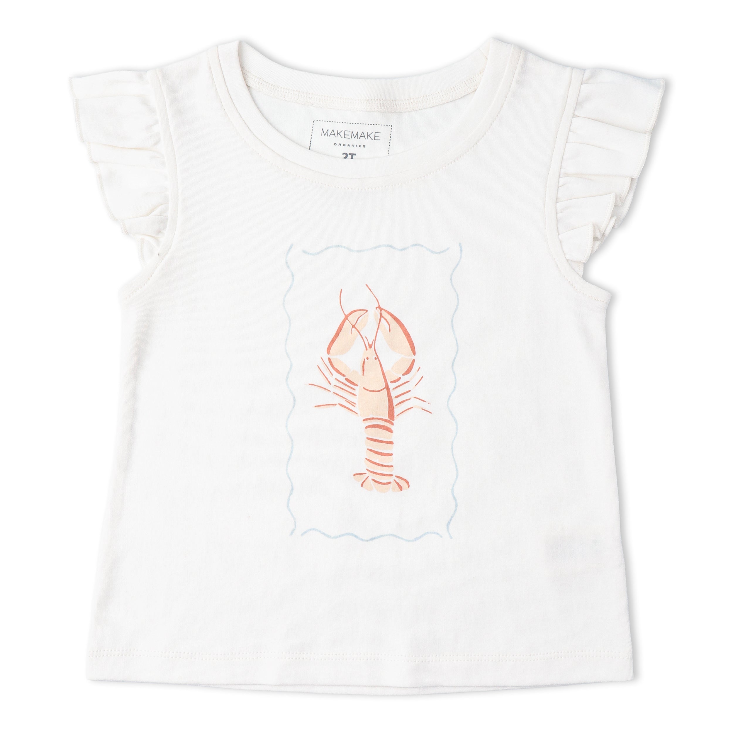 Organic Sleeveless Flutter Top & Shorts Set - Lobster