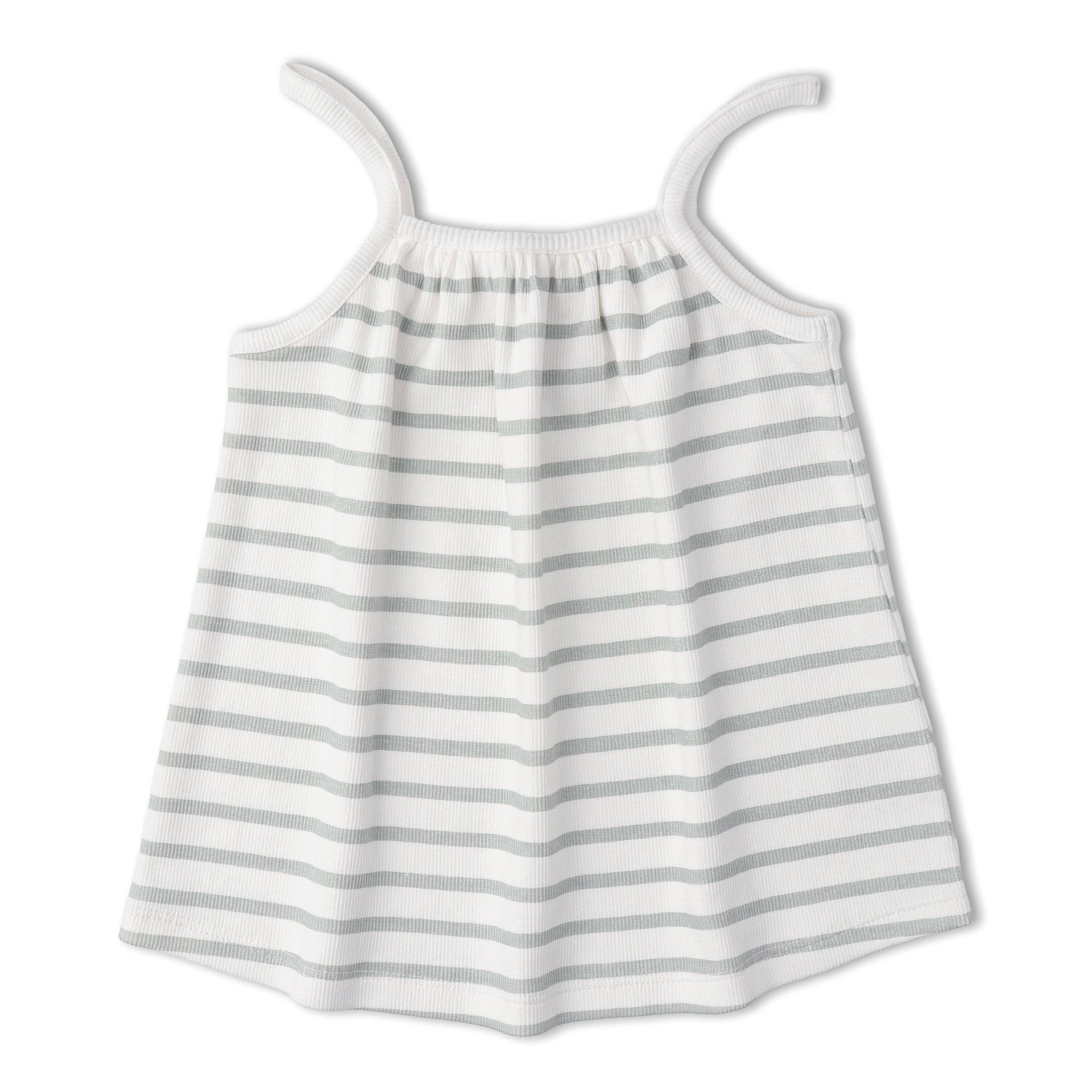 Organic Tank Top & Shorts Set - Fog Stripes