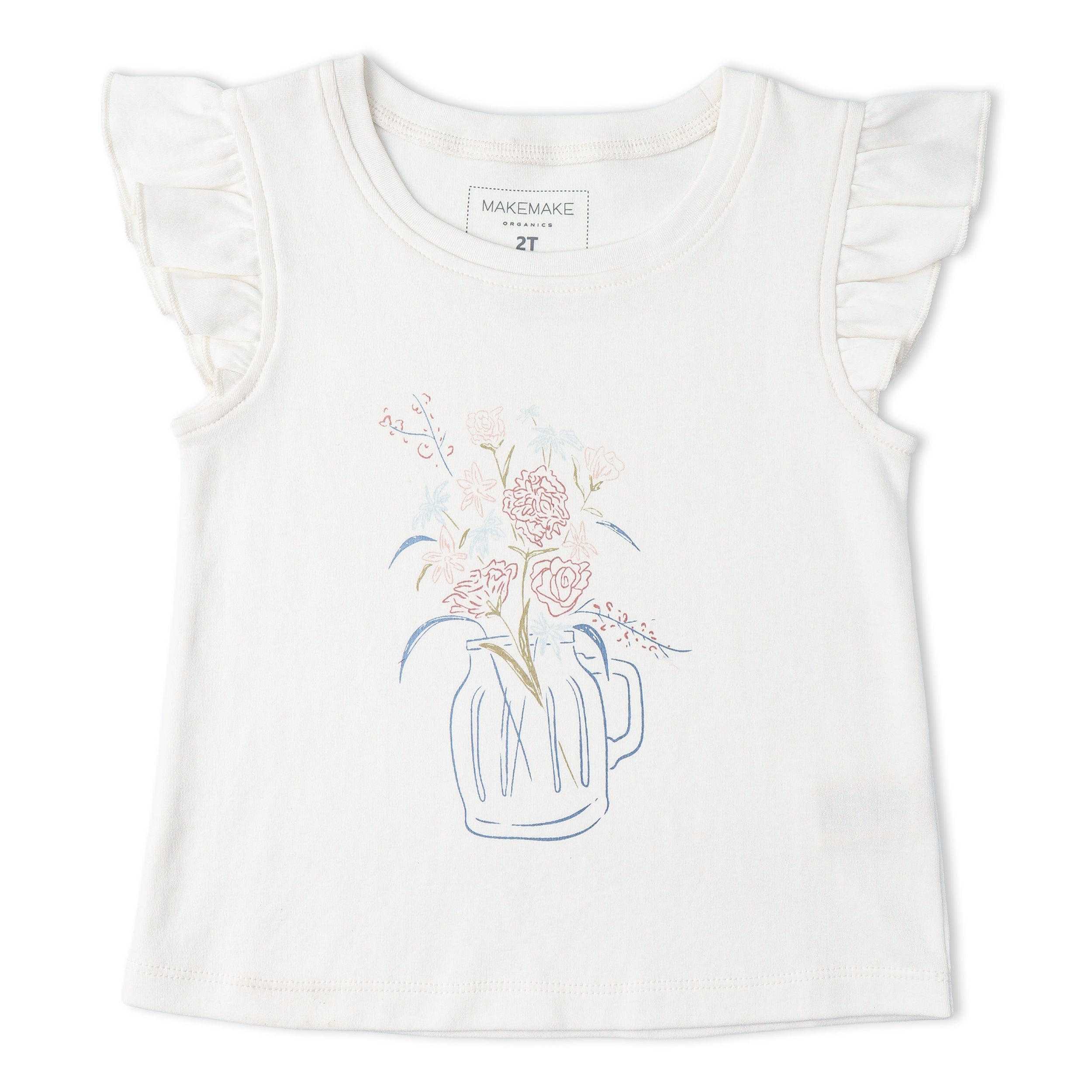 Organic Sleeveless Flutter Top & Shorts Set - Spring Floral
