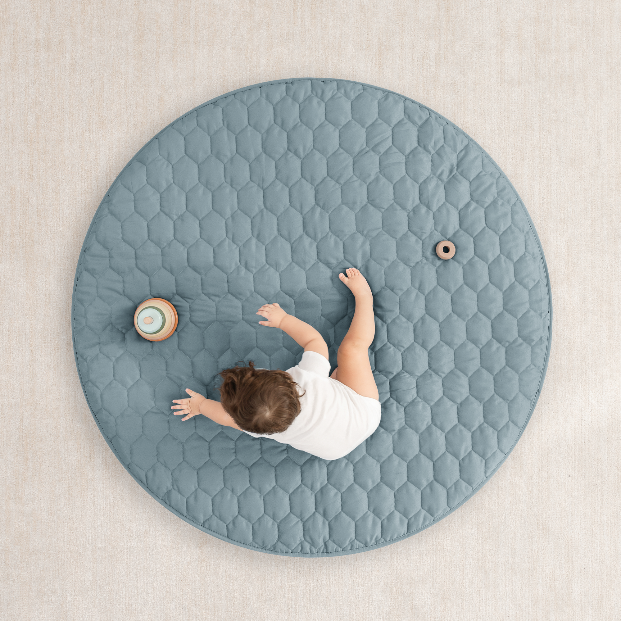 Play Mat with Non-Slip Bottom in Pacific Blue