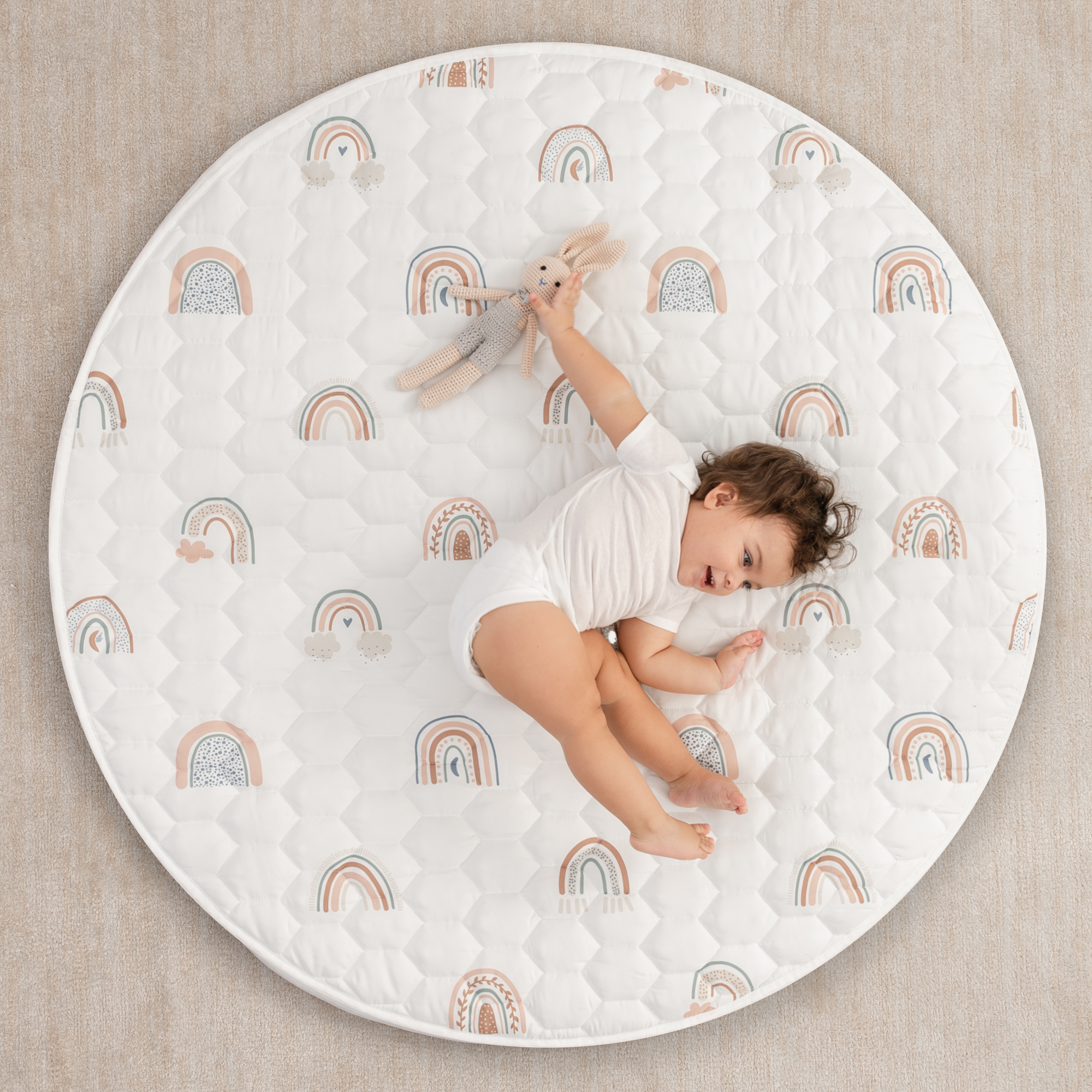Play Mat with Non-Slip Bottom in Rainbow