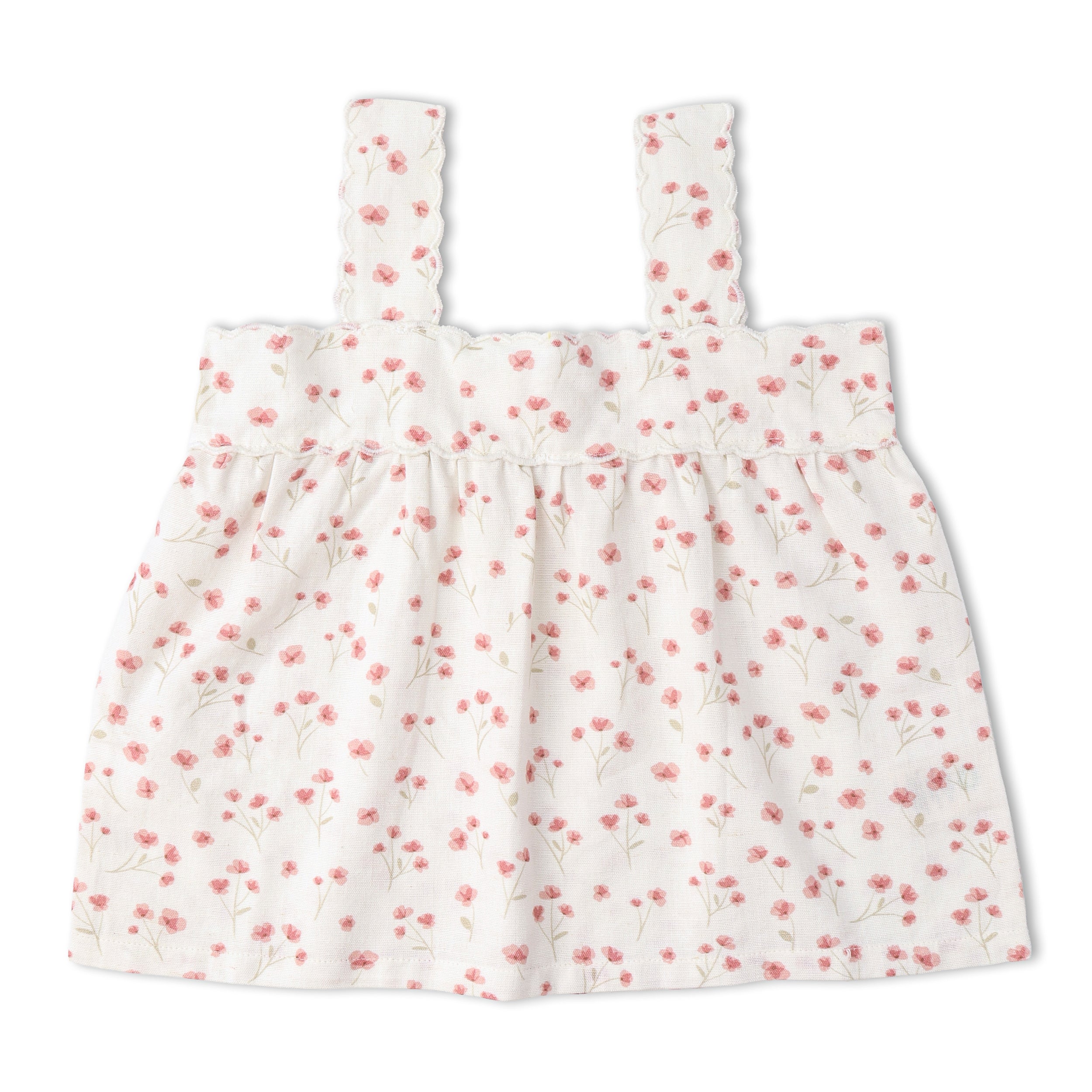 Organic Scalloped Top & Bloomers Set - Pink  Bloom