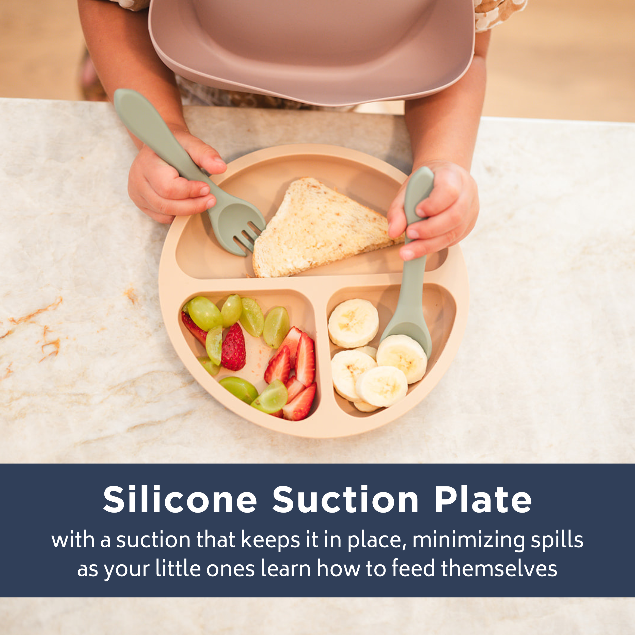 Duck Egg Blue Silicone Suction Plate