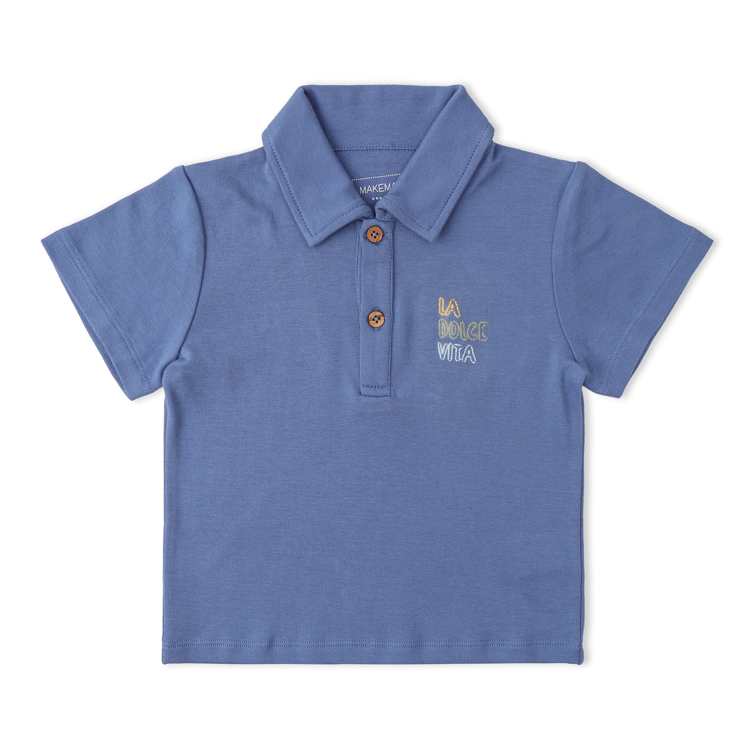 Organic Polo Shirt & Shorts Set - Slate