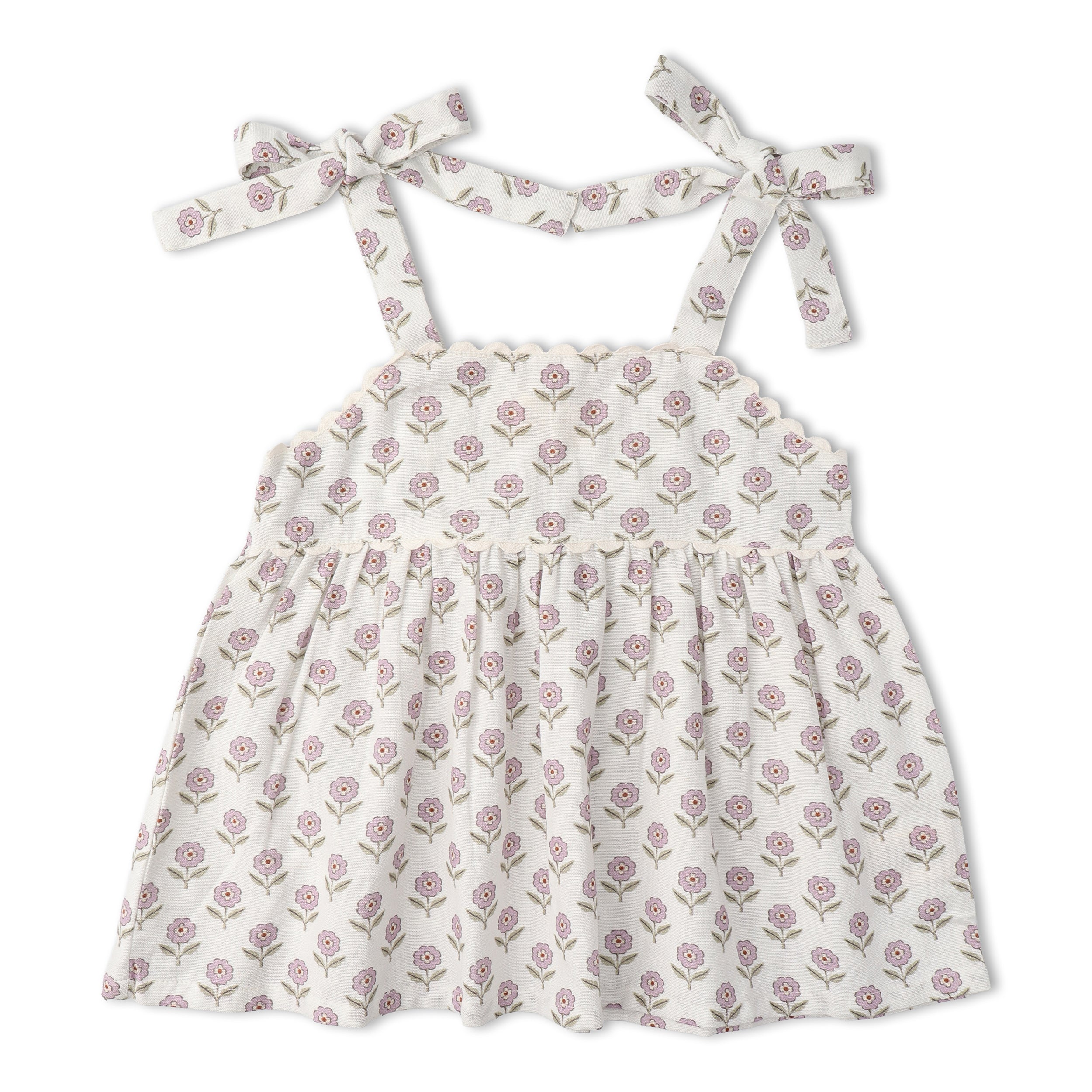 Organic Tie Up Top & Shorts Set - Lavender