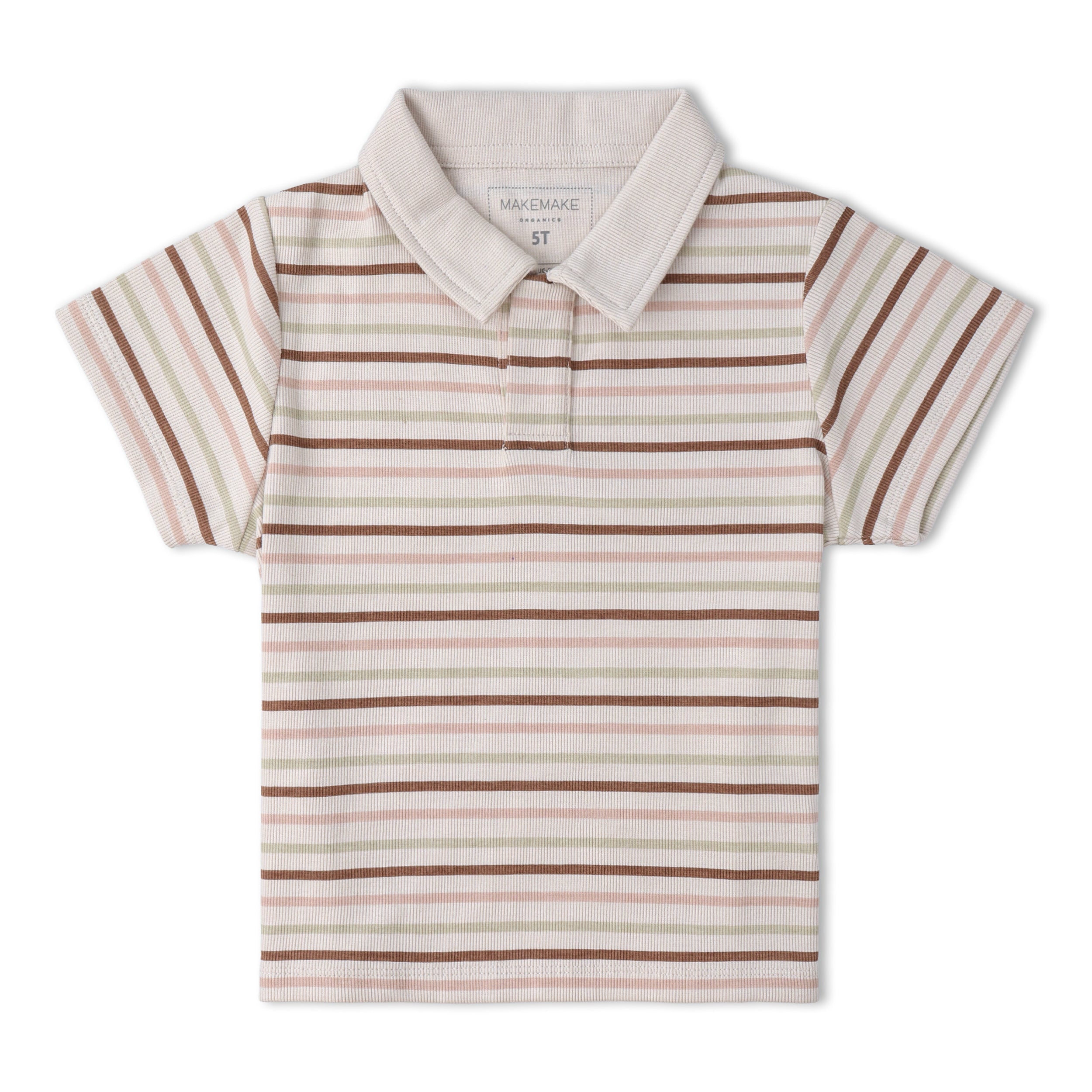 Organic Collar Tee & Shorts Set - Terra Stripes
