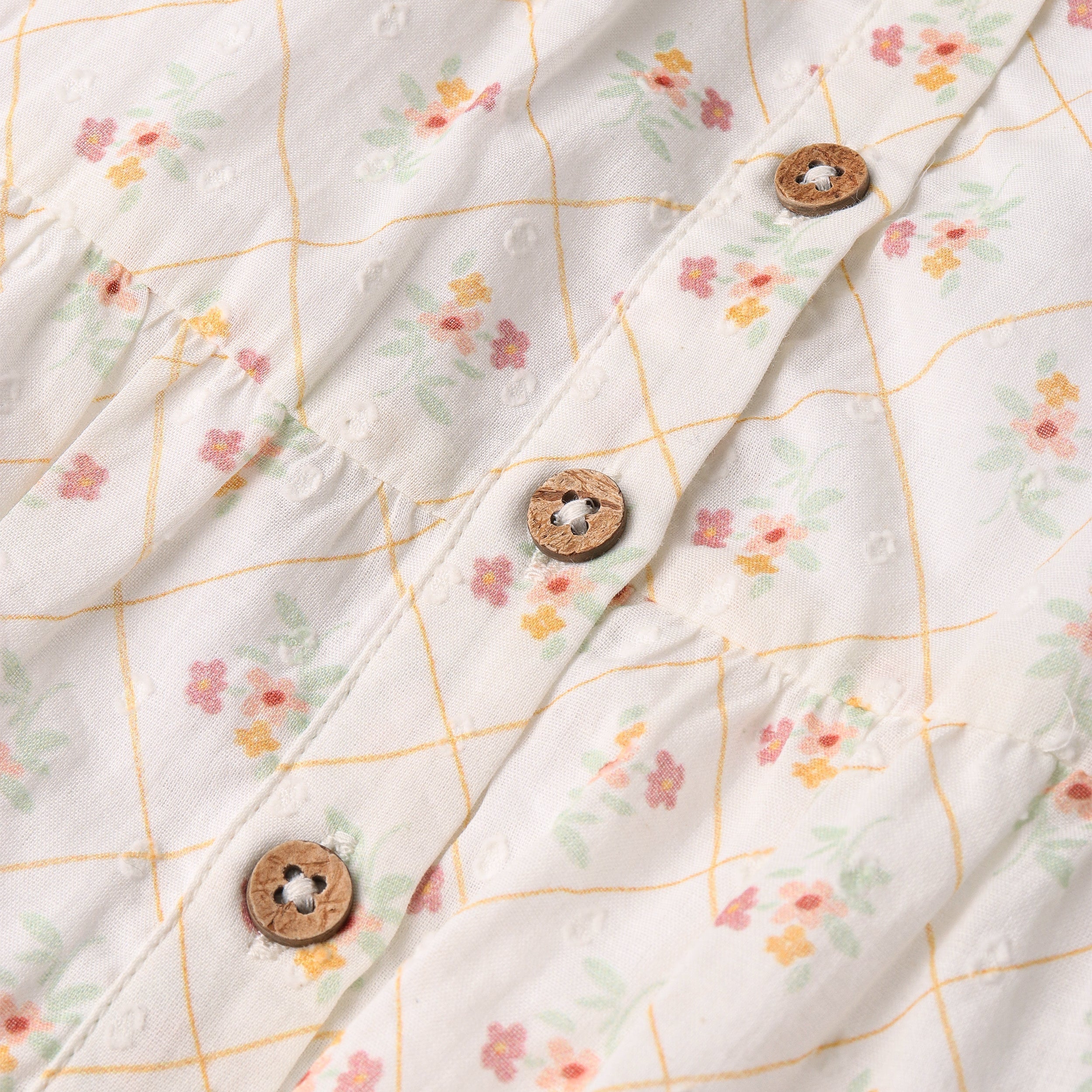 Organic Flutter Buttoned Tiered Dress - Spring Weave