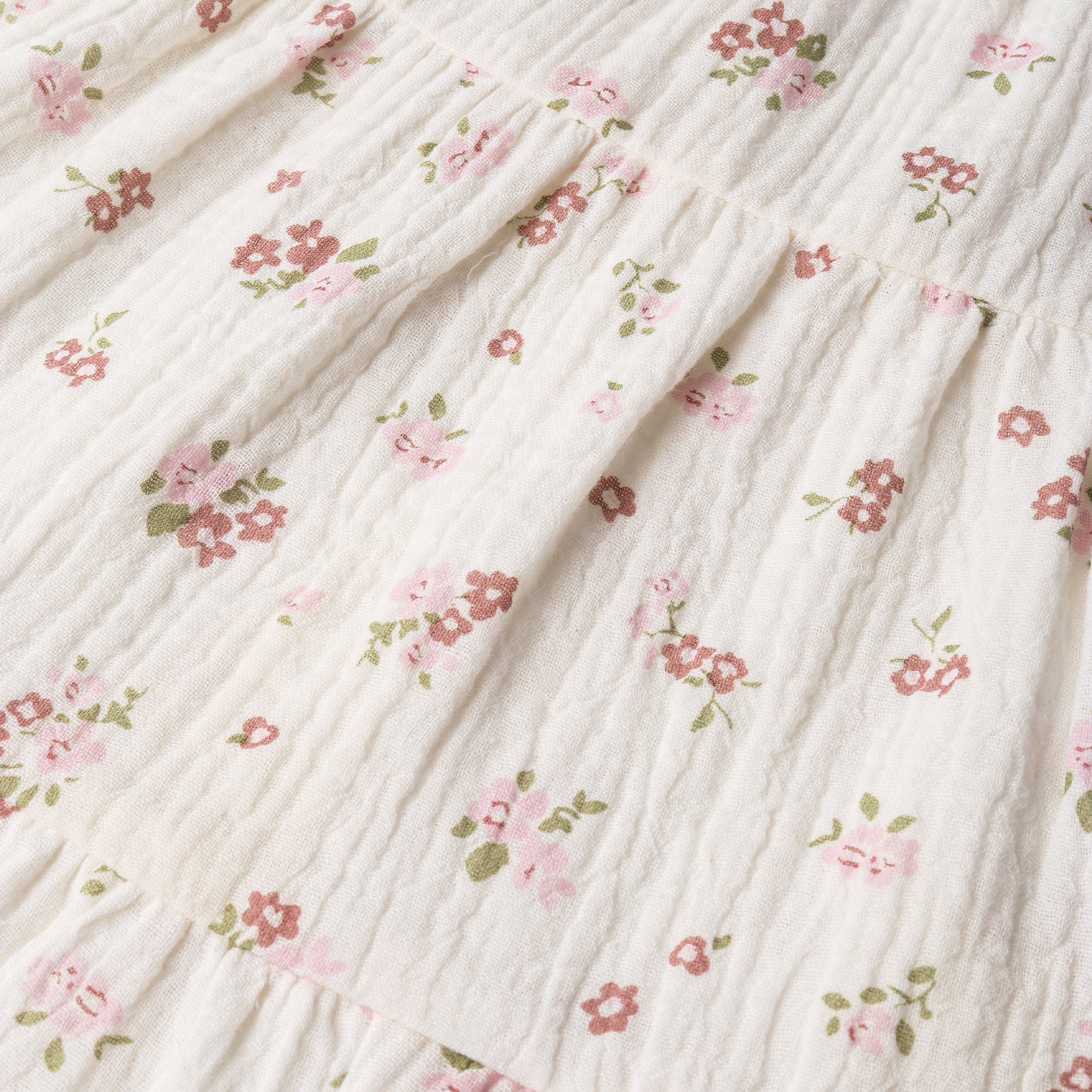 Organic Smocked Jumpsuit - Blush Floral