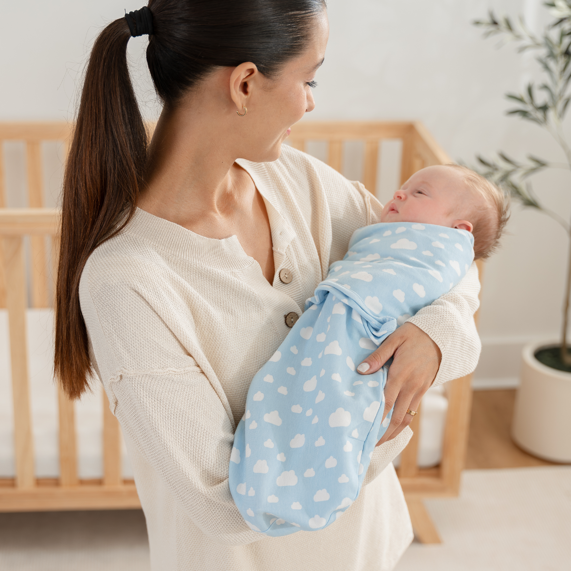 Easy Swaddle Blankets in Blue, Pack of 3