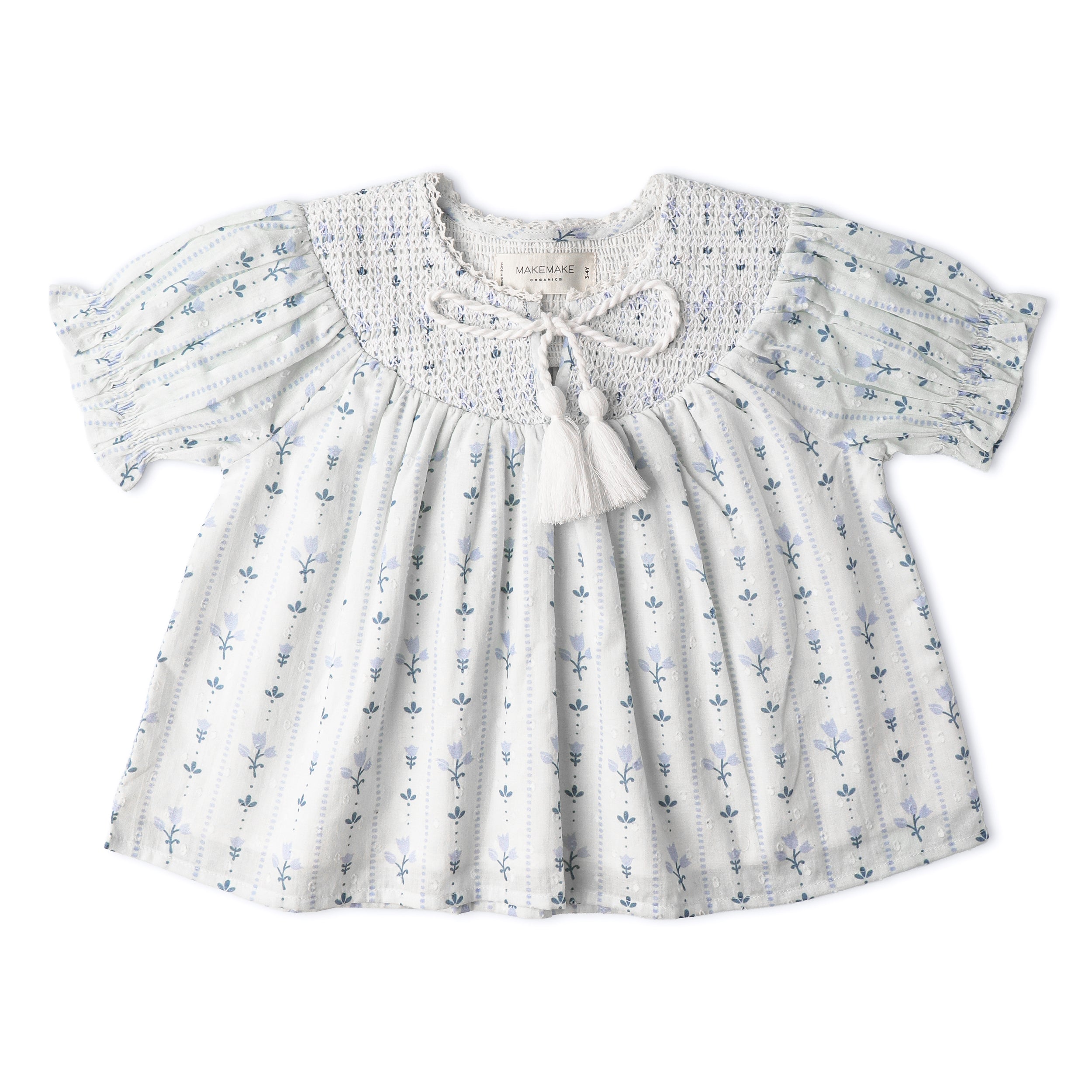 Organic Smocked Top & Shorts Set - Blue Vines