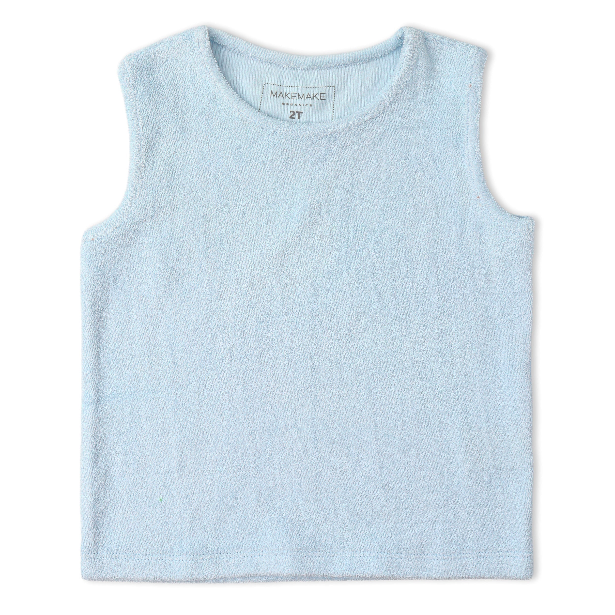 Organic Sleeveless Tee & Shorts Set - Light Blue