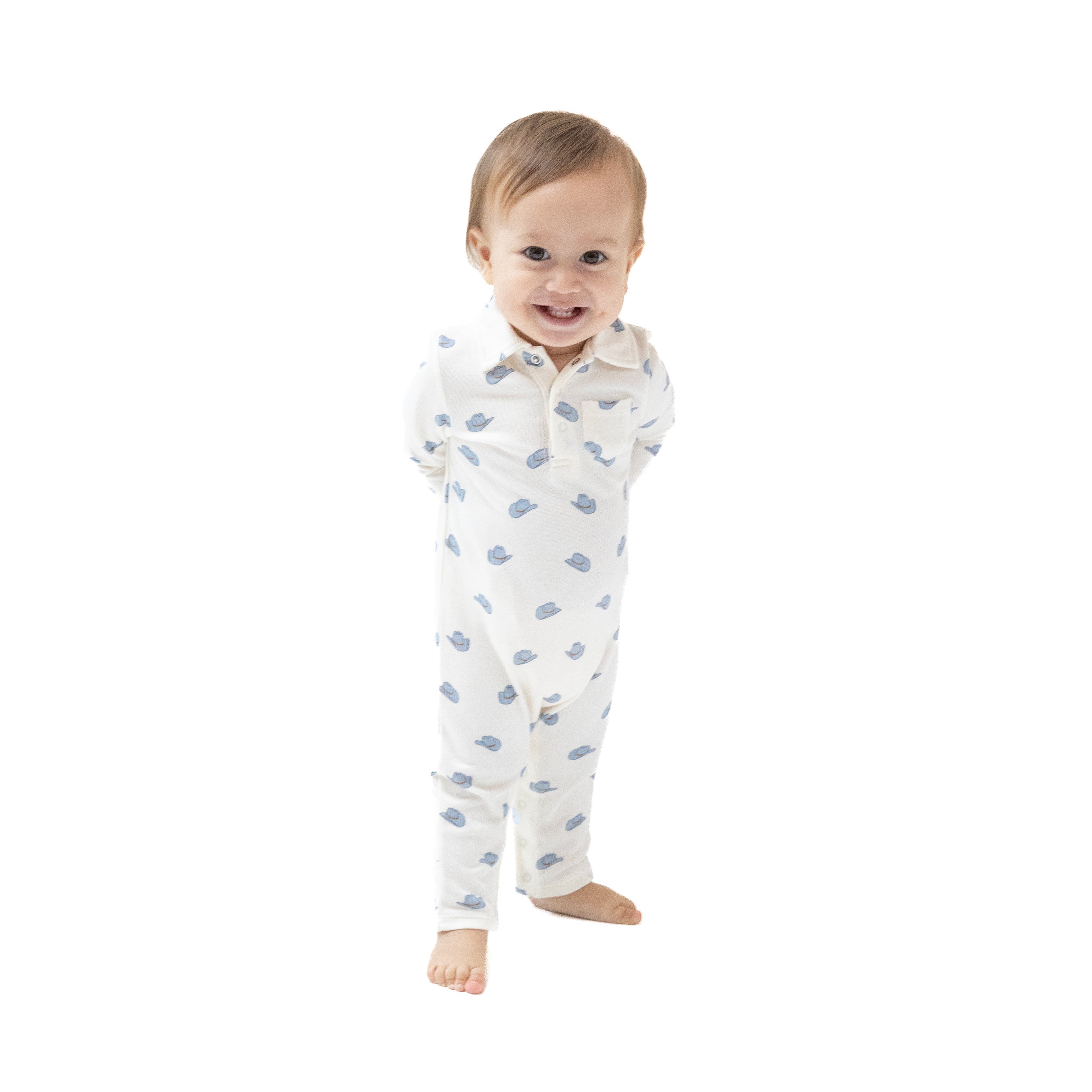 Petite Cowboy Hats - Polo Romper