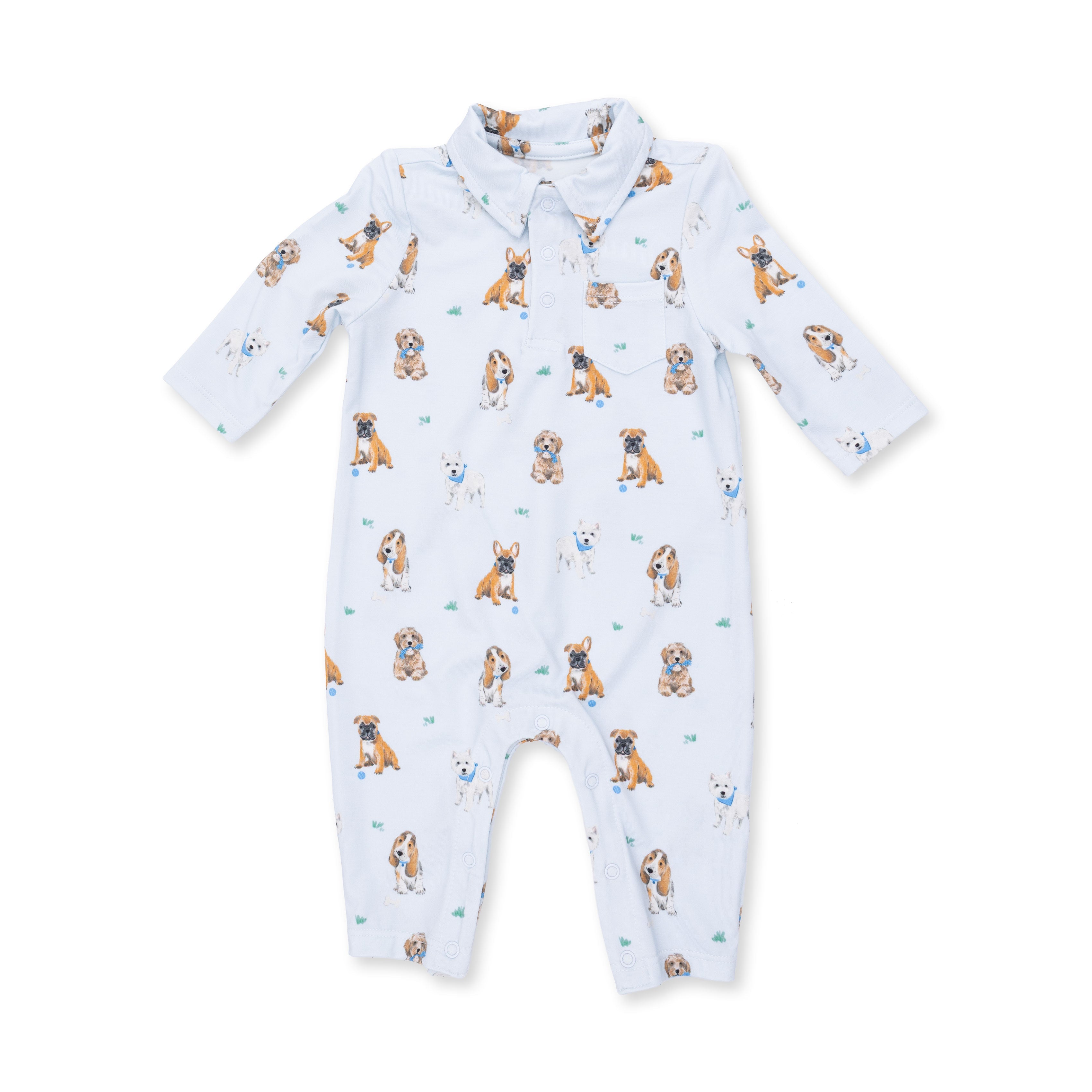 Bestie Dogs Blue - Polo Romper