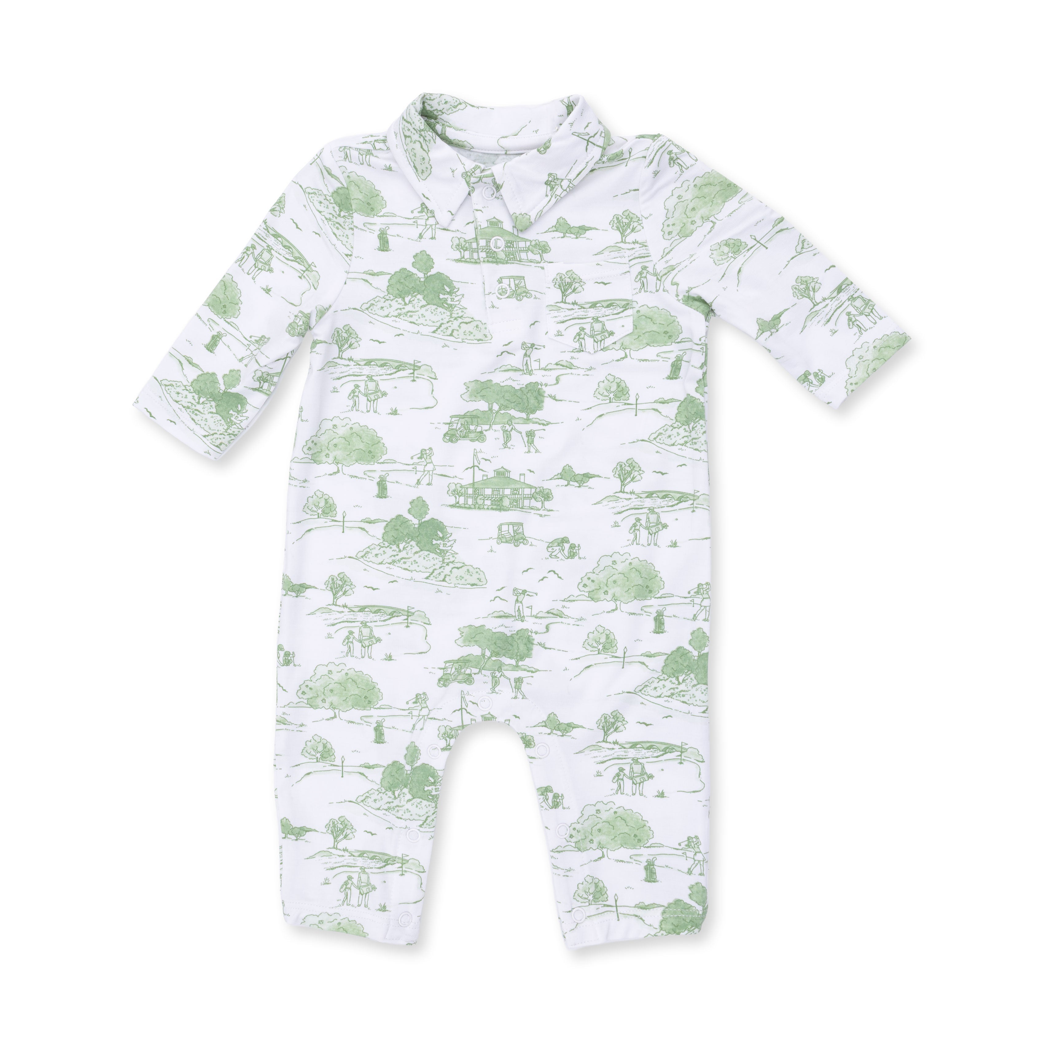 Golf Toile Green - Polo Romper