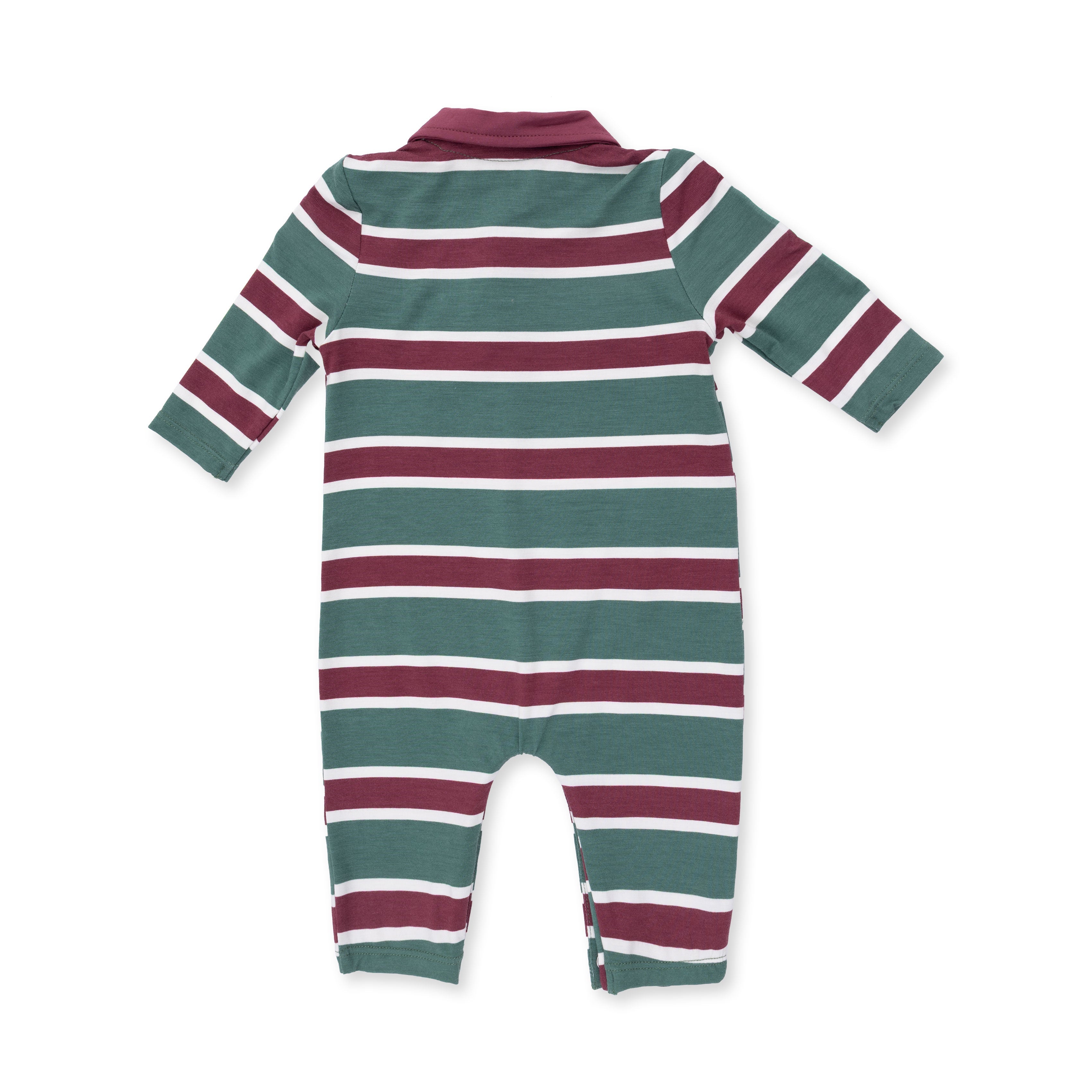 Rugby Stripe Green - Polo Romper