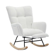 Oversized Teddy Fabric Rocking Chair, 35.4" Plush Glider