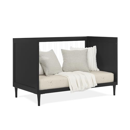 4-in-1 Convertible Acrylic Crib with Adjustable Mattress Heights