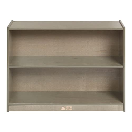 2-Shelf Mobile Storage Cabinet with Wheels - Grey Wash Wood Finish