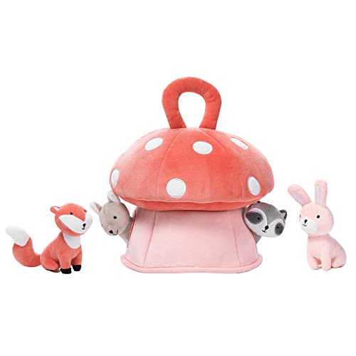 Interactive Plush Mushroom House with Stuffed Animal Toys