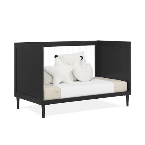 4-in-1 Convertible Acrylic Crib with Adjustable Mattress Heights