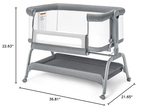 3-in-1 Baby Bassinet Bedside Sleeper with Adjustable Height