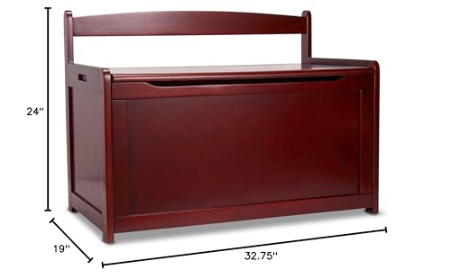 Wooden Toy Chest with Safety Hinged Lid - Espresso
