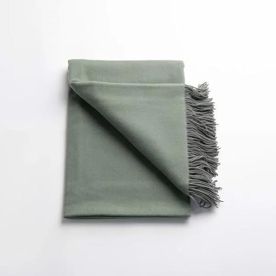 Lincove Pure Cashmere-Merino Wool Blanket - Warm & Soft Throw Blanket - 74"x55" Comfortable and Cozy Throw Blankets for Couch, Sofa, or Chair - Lightweight and Classic Throws - Sapphire