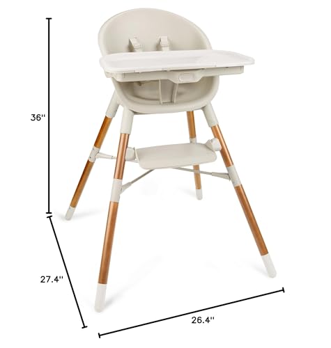 4-in-1 Convertible High Chair with FSC Wood Accents