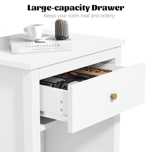 Kids Nightstand with Drawer White