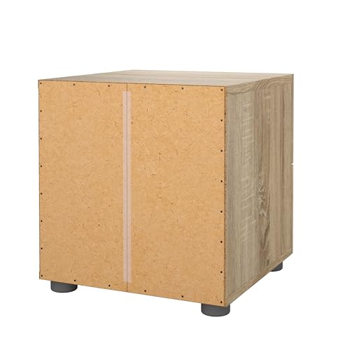 2 Drawer Nightstand with Modern Silver Handles