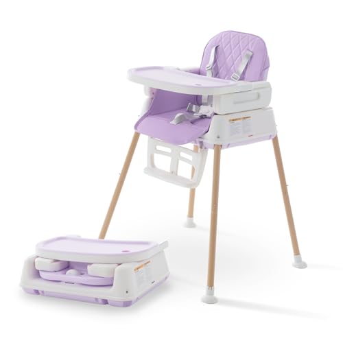 3-in-1 Portable Baby High Chair - Adjustable Convertible Feeding Chair with Detachable Tray