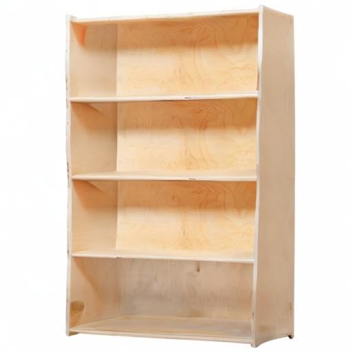 Baltic Birch Book Case With Three Fixed Shelf, Montessori Kids