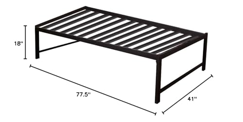 Twin Size Black Metal Platform Daybed with Pop Up Trundle