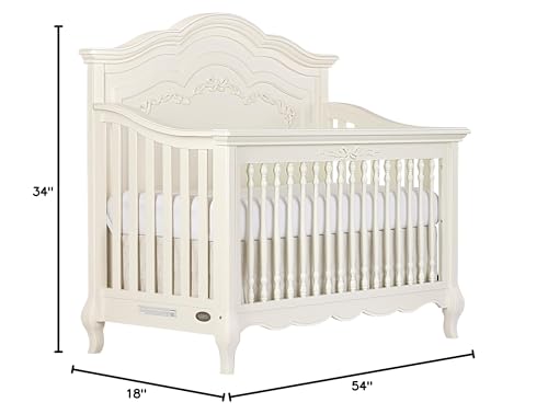 5-in-1 Convertible Baby Crib Ivory Lace
