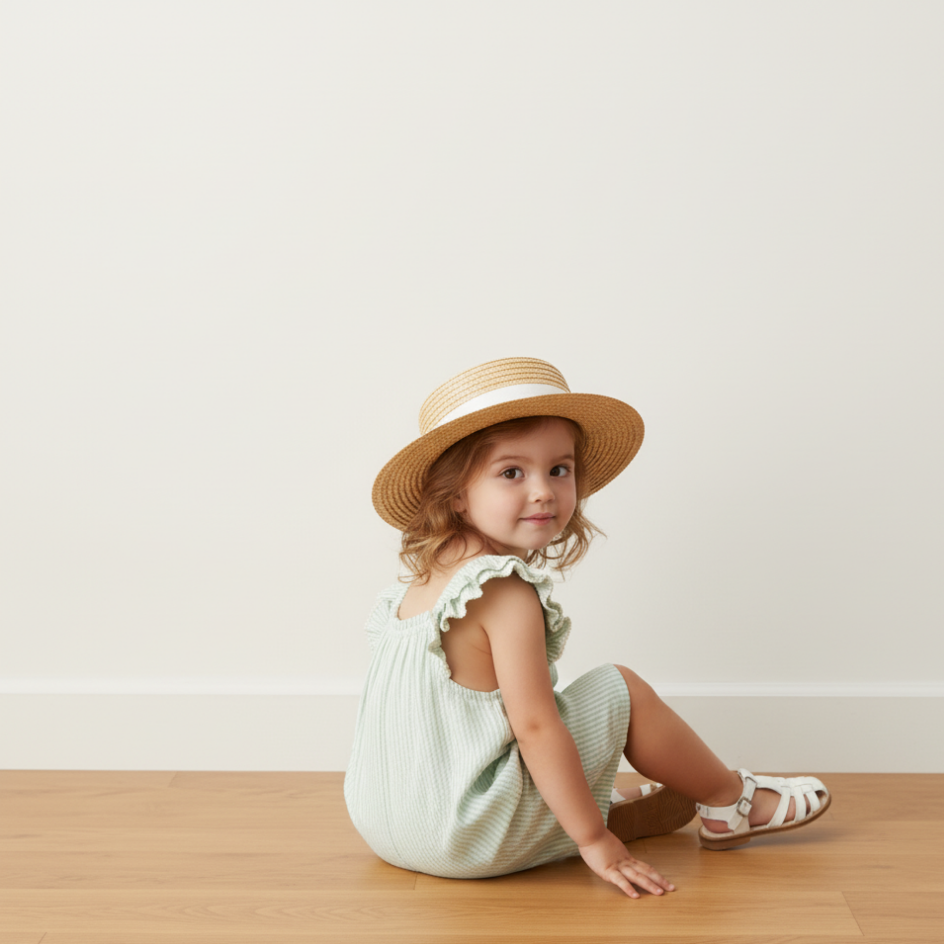 Organic Flutter Jumpsuit - Basil Stripes