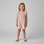 Organic Flutter Jumpsuit - Coral Stripes