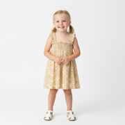 Organic Smocked Sundress - Yellow Blossom