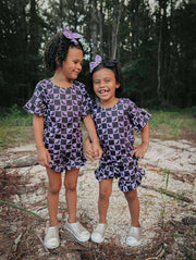 Checkered bats ruffle set