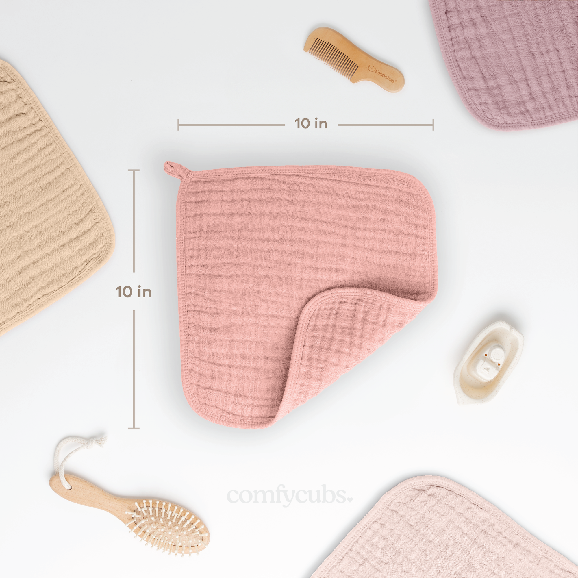 Muslin Washcloths in Bold Blush