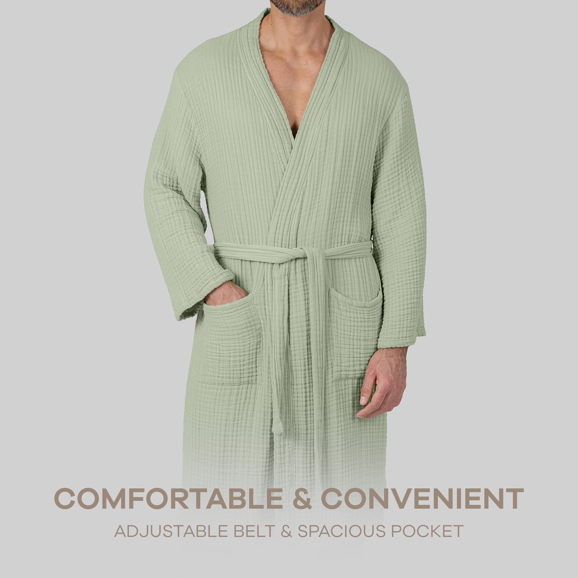 Muslin Bathrobe in Sage