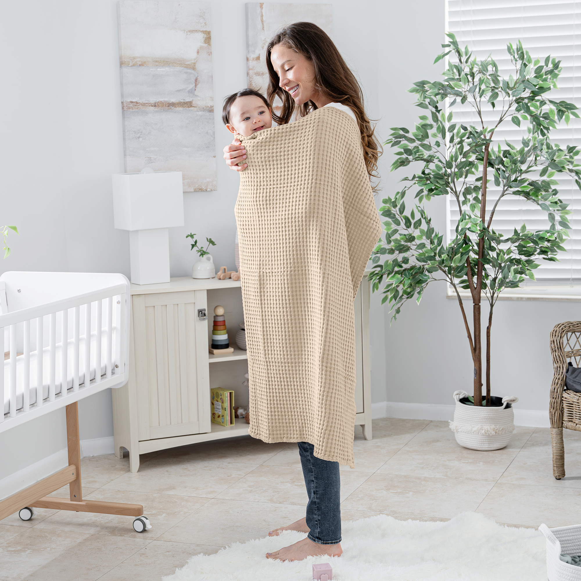 Baby Waffle Blankets in Sand