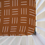 Mustard Mudcloth Muslin Crib Sheet