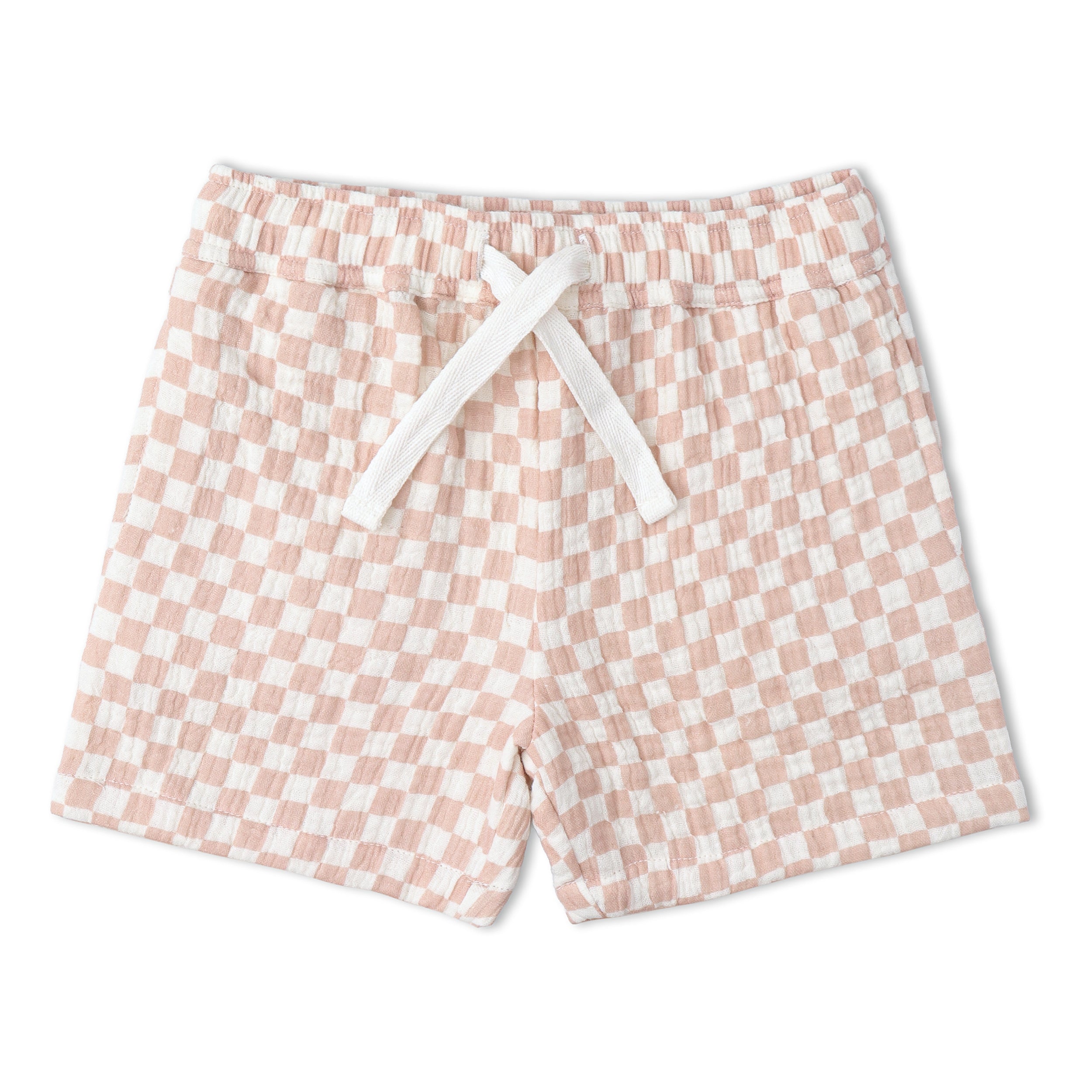Organic Shirt & Shorts Set - Brick Checks
