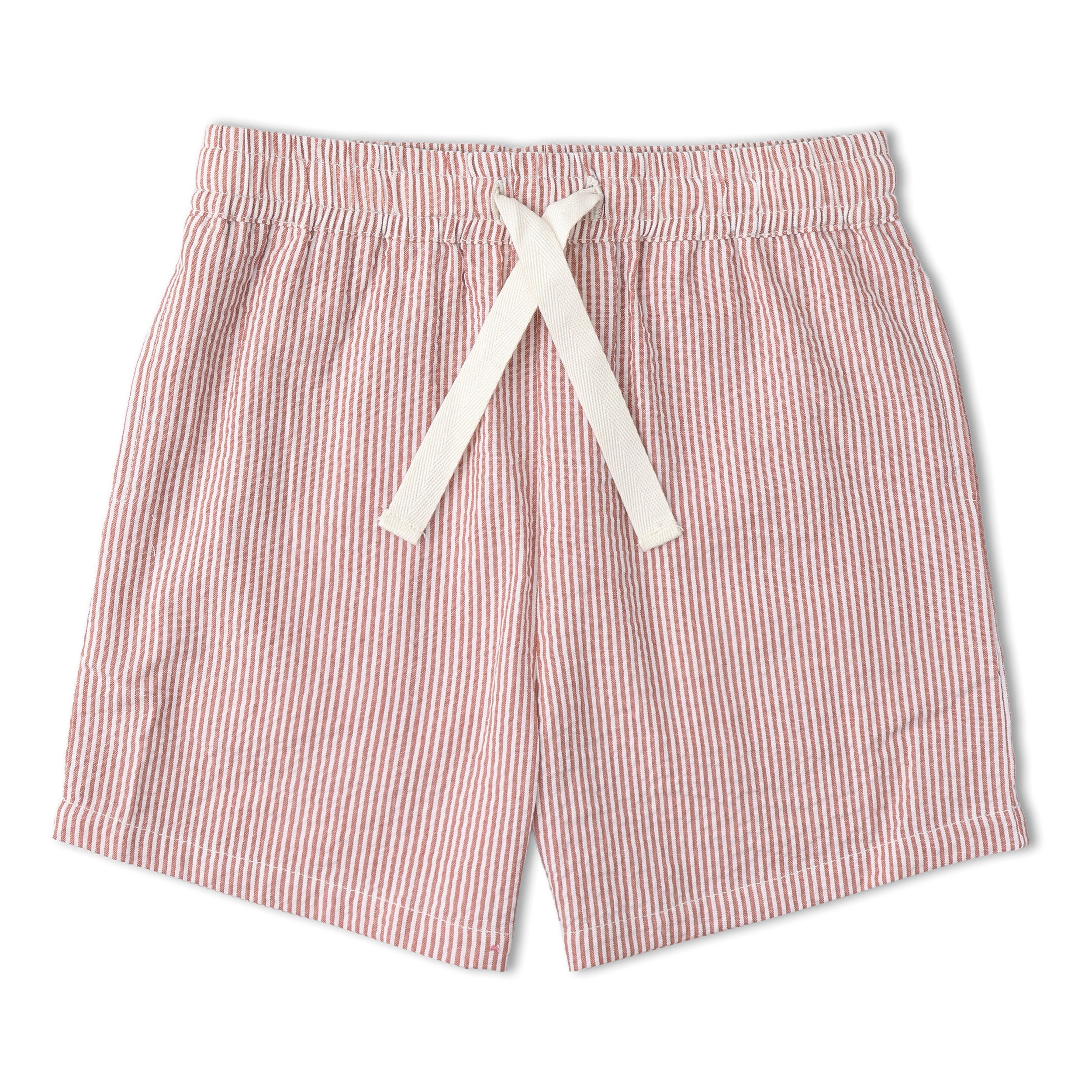 Organic Shirt & Shorts Set - Coral Stripes