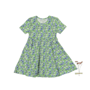 The Printed Short Sleeve Dress - Pansy