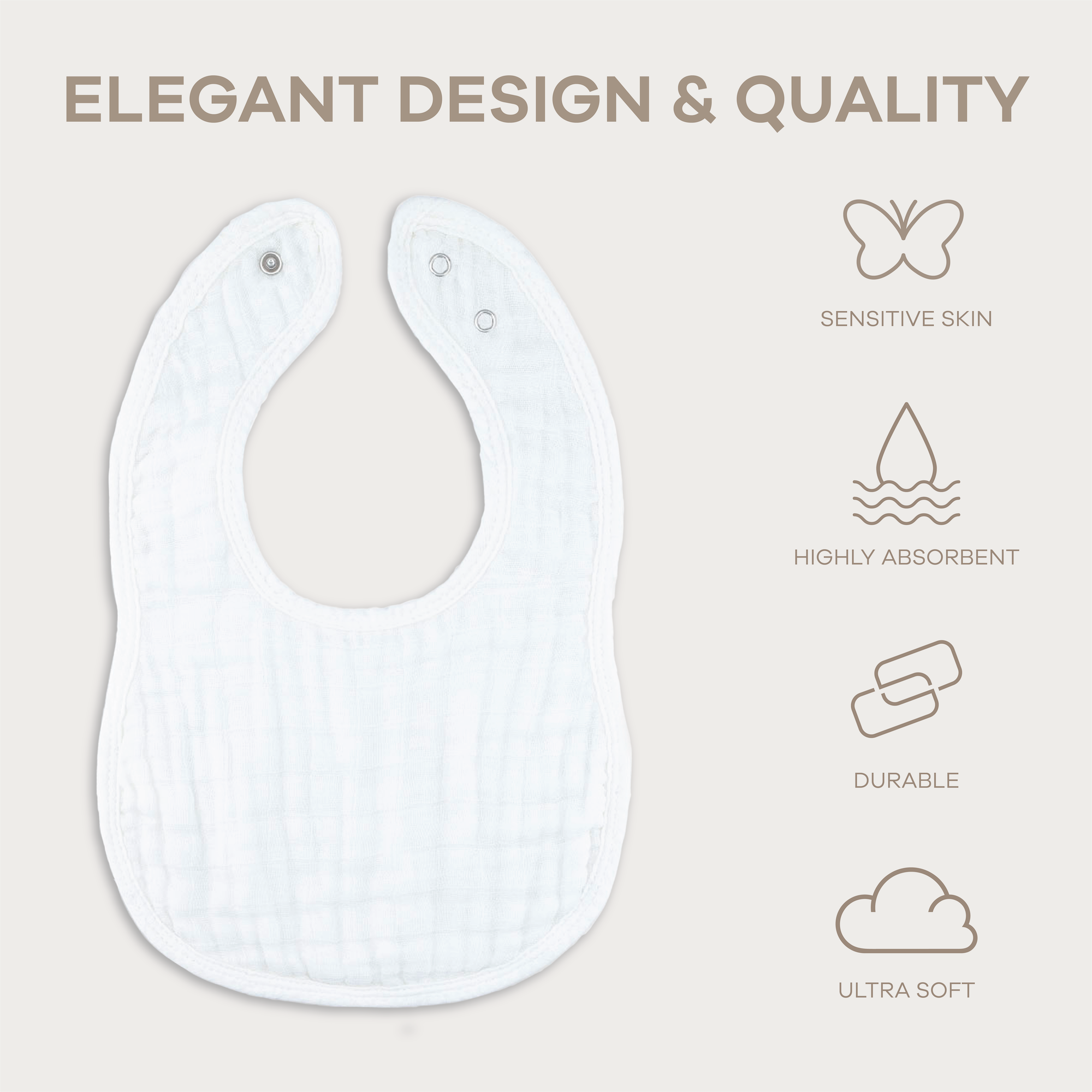 Muslin Bibs in White