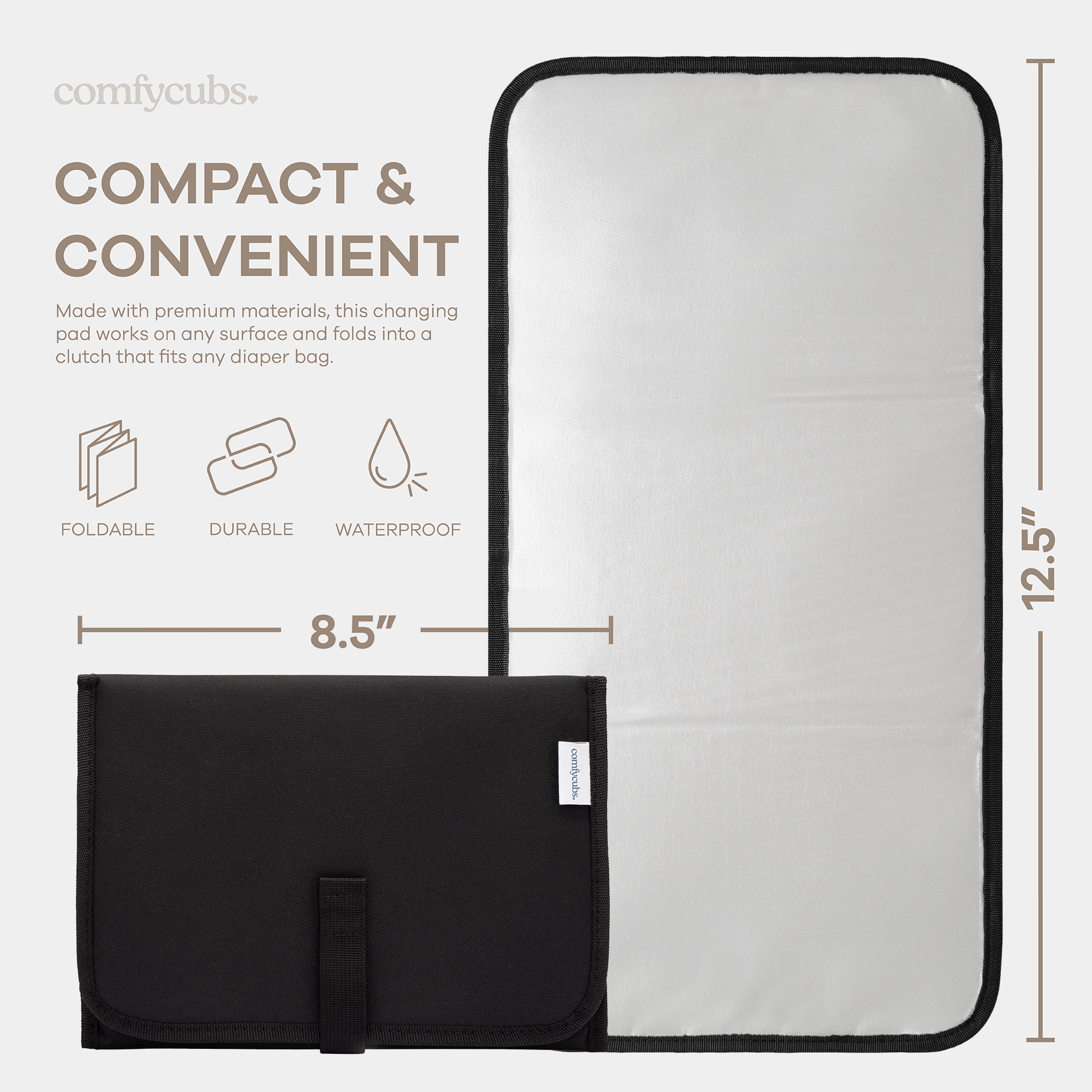 Compact Changing Pad in Solid Black